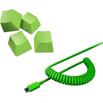 E-shop Razer PBT Keycap + Coiled Cable Upgrade Set - Green - US/UK
