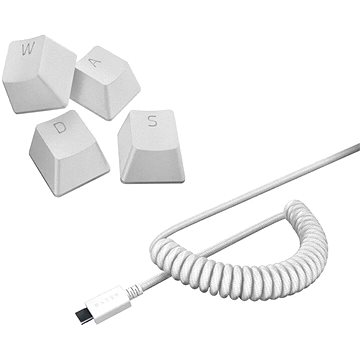 Razer PBT Keycap + Coiled Cable Upgrade Set - Mercury White - US/UK