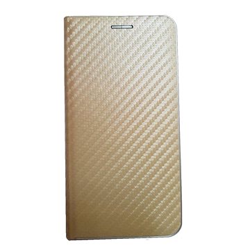 R2Invest Kožené pouzdro CARBON pro Samsung Galaxy A20/ A30 (A205/A305) - zlaté