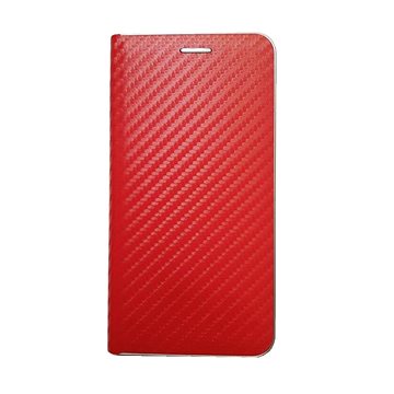 R2Invest Kožené pouzdro CARBON pro Samsung Galaxy J6+ J610 - červené
