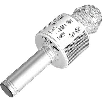 MG Bluetooth Karaoke mikrofon s reproduktorem, stříbrný