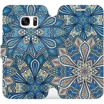Flipové pouzdro na mobil Samsung Galaxy S7 - V108P Modré mandala květy