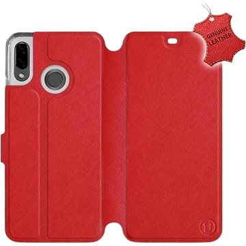 Flip pouzdro na mobil Huawei Nova 3 - Červené - kožené - Red Leather