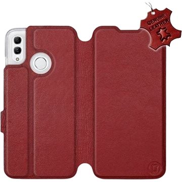Flip pouzdro na mobil Honor 10 Lite - Tmavě červené - kožené - Dark Red Leather