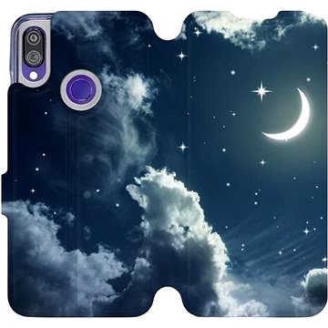 Flipové pouzdro na mobil Xiaomi Redmi Note 7 - V145P Noční obloha s měsícem