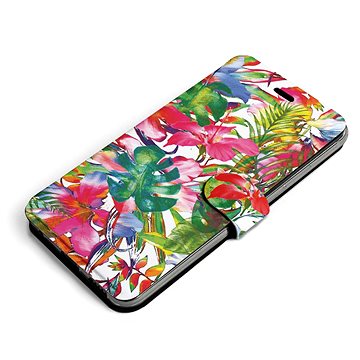 Mobiwear Flip pouzdro pro Huawei Nova 8i - MG07S Pestrobarevné květy a listy