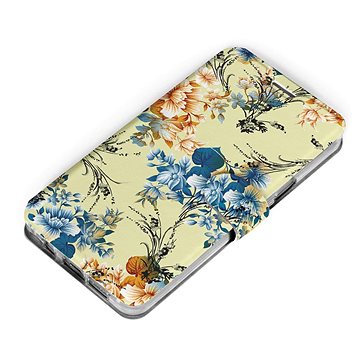 Mobiwear Flip pouzdro pro Huawei Nova 8i - MX05S Modré a oranžové květy