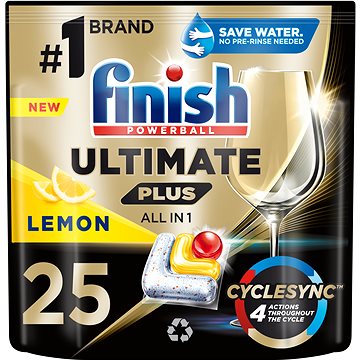 FINISH Ultimate Plus All in 1 Lemon, 25 ks