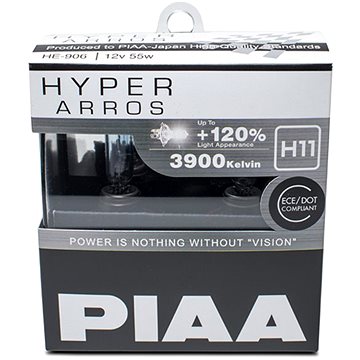 PIAA Hyper Arros 3900K H11 - o 120 procent vyšší svítivost, zvýšený jas