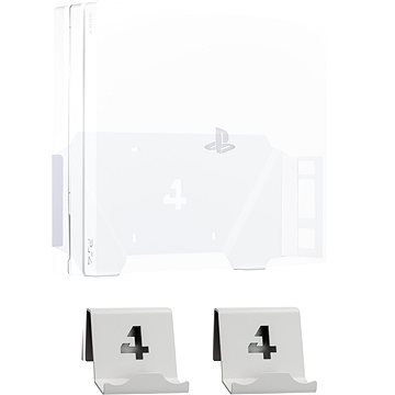 E-shop 4mount - Wandhalterung für PlayStation 4 Pro Weiss + 2x Controller-Wandhalterungen