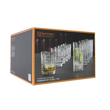 Nachtmann Sada sklenic 12 ks whisky 345 ml, Longdrink 445 ml HIGHLAND SQUARE 101754