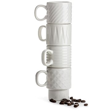 SAGAFORM Šálky espresso Coffee&More 5017880, 4ks, 100 ml, bílé