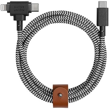 E-shop Native Union Belt Universal Cable (USB-C – Lighting/USB-C) 1.5m Zebra