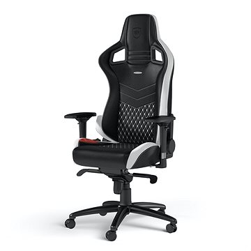 E-shop Noblechairs EPIC Genuine Leather Gaming Chair - schwarz/weiß/rot