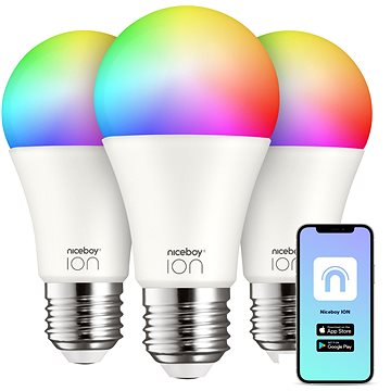 E-shop Niceboy ION SmartBulb RGB E27, 12 W, 3er-Set