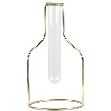 Glassor Glassor Designová váza - zkumavka se zlatým stojánkem vel. S