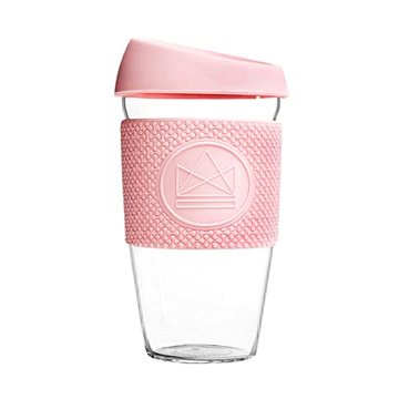 E-shop Neon Kactus Skleněný hrnek na kávu 450 ml růžový