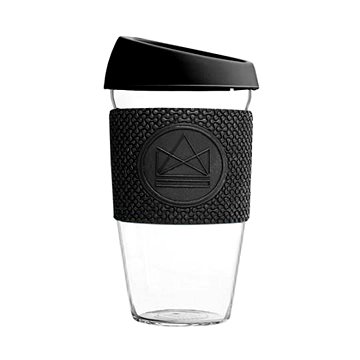 E-shop Neon Kactus Skleněný hrnek na kávu 450 ml černý