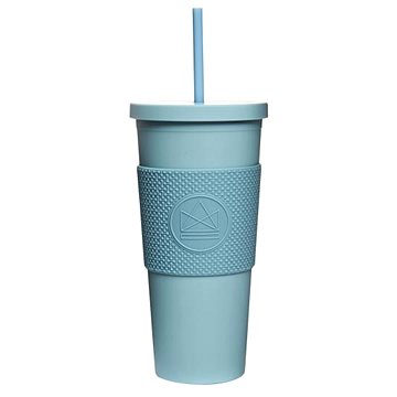 E-shop Neon Kactus Pohár na pití s brčkem 625 ml modrý