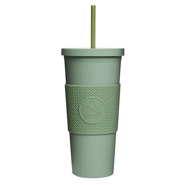 E-shop Neon Kactus Pohár na pití s brčkem 625 ml zelený