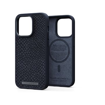 Njord iPhone 14 Pro Salmon Leather Magsafe Case Black