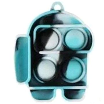 KIK Antistresová klíčenka robot modro - černý