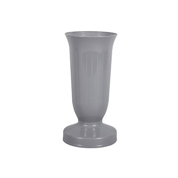 Váza hřbitovní KALICH těžká plastová d12x24cm šedá