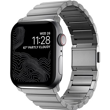 Nomad Titanium Band Silver Apple Watch 42/44/45/Ultra 49mm