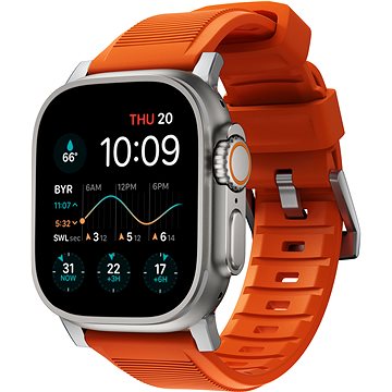 E-shop Nomad Rugged Strap Orange/Silver für Apple Watch 42 mm / 44 mm / 45 mm / Ultra 49 mm
