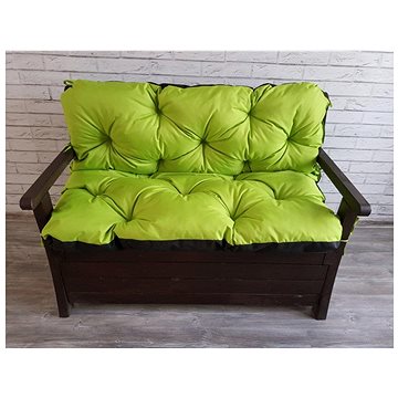 Mybesthome JONAS, polstr na zahradní lavici - sedák s opěrkou, 50 × 60 × 120 cm, zelená
