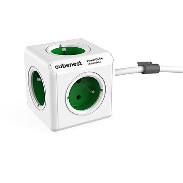 E-shop Cubenest Powercube Extended, 5x Steckdosen, 1,5 m, weiß/grün