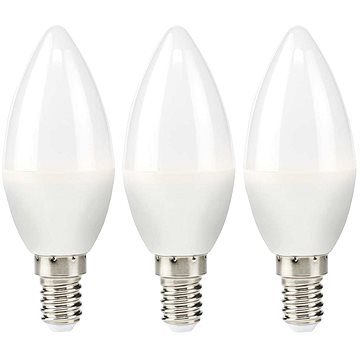 E-shop Nedis LED žárovka, E14, svíčka, 4,9 W, 470 lm, 2700 K, 3 kusy