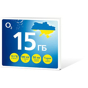 O2 Předplacená karta GO Ukrajina 15 GB