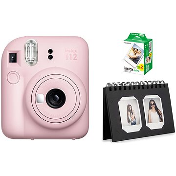 E-shop FujiFilm Instax Mini 12 Blossom Pink + Mini-Film 20 St Fotos + Instax Desk Album 40 Black