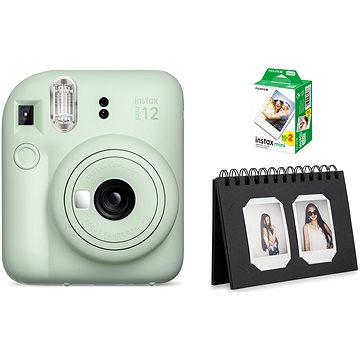 E-shop FujiFilm Instax Mini 12 Mint Green + Minifilm 20Stk Fotos + Instax Schreibtischalbum 40 Craft