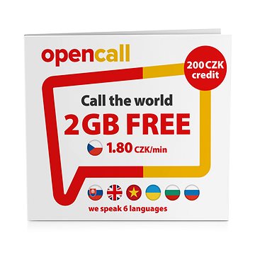 OpenCall Předplacená karta s kreditem 200Kč + 1GB na měsíc zdarma