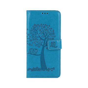 TopQ Pouzdro Samsung A52 knížkové Tyrkysový strom sovičky 75173