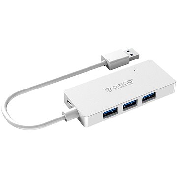 E-shop Orico USB-A Hub 4 x USB 3.0 + MicroUSB Eingang - weiß
