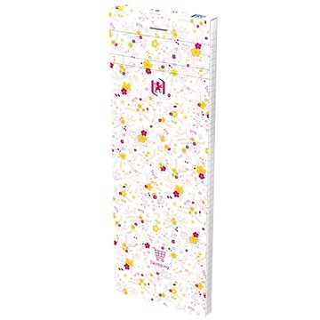 E-shop Oxford Floral Notizblock - 7,4 cm x 21 cm - 80 Blatt - liniert - weiß