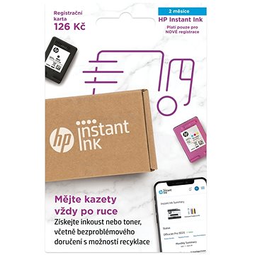 HP Instant Ink Registrační karta na 2 měsíce