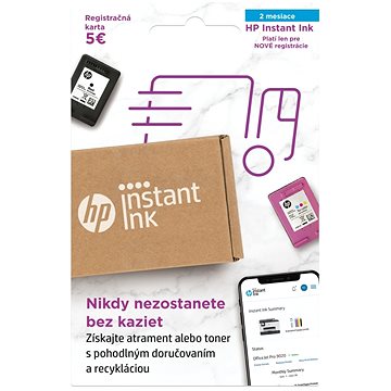 HP Instant Ink Registračná karta na 2 mesiace