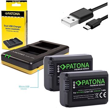 E-shop PATONA Foto Dual Quick Sony NP-FW50 + 2x 1030mAh Batterien