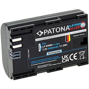 E-shop PATONA für Canon LP-E6NH 2250mAh Li-Ion Platinum EOS R5/R6