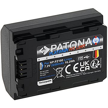 E-shop PATONA Akku für Sony NP-FZ100 2250mAh Li-Ion Platinum mit USB-C Ladefunktion