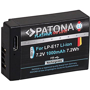 E-shop PATONA Akku für Canon LP-E17 1000mAh Li-Ion Platinum mit USB-C Ladefunktion