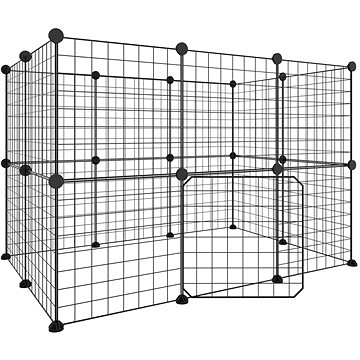Shumee Ohrádka s dvierkami, 20 panelov, čierna, 35 × 35 cm, oceľ