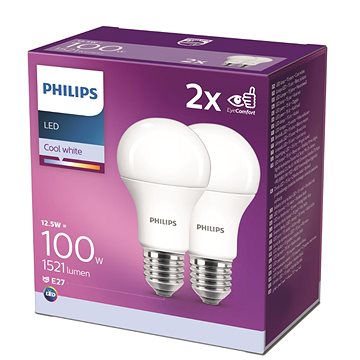 E-shop Philips LED 12,5-100 W, E27 4000 K, 2 Stk