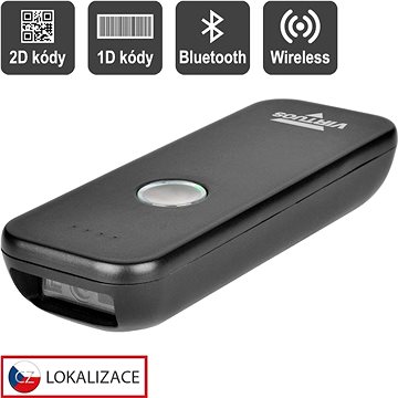E-shop Virtuos CCD 2D Scanner Virtuos HW-856A mini, drahtlos, BT, USB-C, Tasche, schwarz