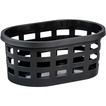 E-shop Plast Team Korb für saubere Wäsche oval 58,2 × 39 × 25 cm Boston, schwarz