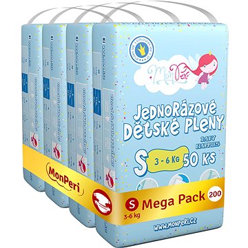 MonPeri Klasik Mega Pack vel. S (200 ks)